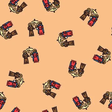 Presentation of jesus at the temple vector seamless pattern 스톡 일러스트
