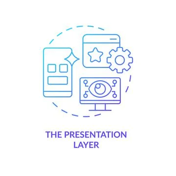 Presentation layer blue gradient concept icon Stock Illustration