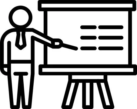 Presentation Line Icon Design Stock Illustration