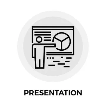 Presentation Line Icon 스톡 일러스트