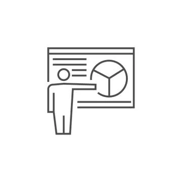 Presentation Line Icon Stock Illustration