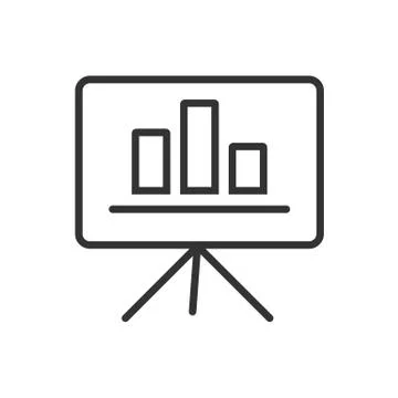 Presentation line icon on a white background Stock Illustration