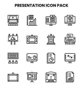 Presentation Line SVG Icons Pack イラスト素材