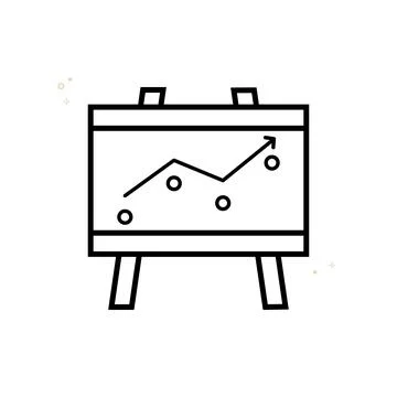Presentation linear vector icon, up arrow. Vector illustration Stock Illustration