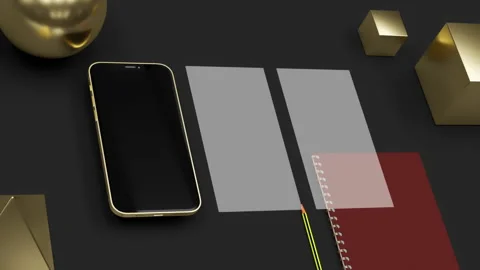 Presentation of luxury Mobile Phone. Layout. Mockup. 3D Graphic Animation. Stock Footage 152054904