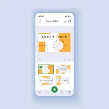 Presentation making light smartphone interface vector template Stock Illustration