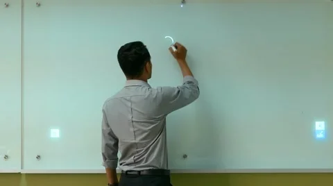 Presentation from a male worker Stock Footage 48136120