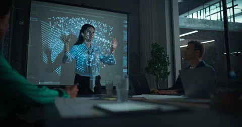 Presentation in Meeting Room in Office Stock Footage 321055279
