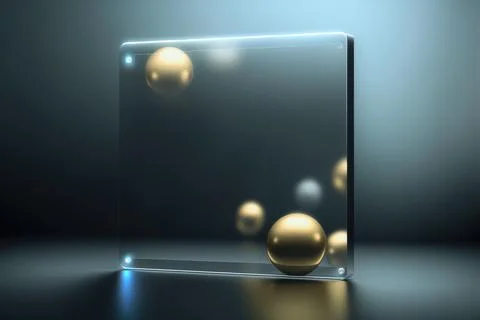 A presentation mockup of an interface with frosted glass. Stock Illustration