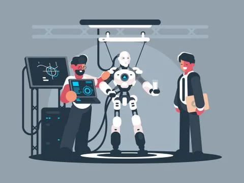 Presentation of modern robot Stock Illustration