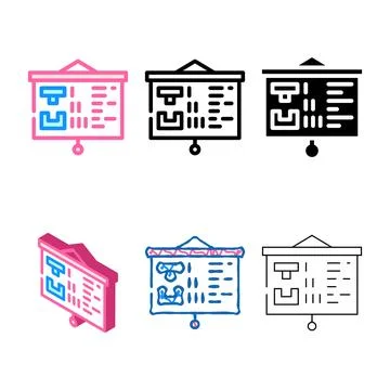 Presentation of multipack courses color icon vector Stock Illustration