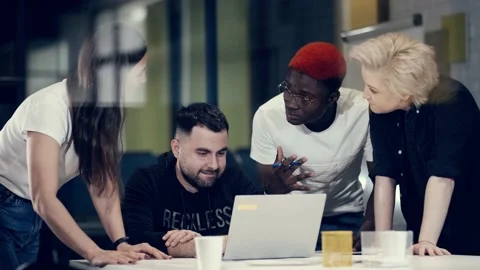 Presentation of a new project of a young creative African businessman and his Video stock 141276054