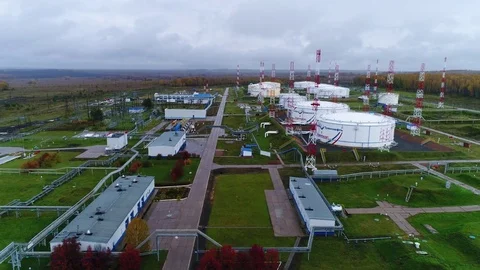 Presentation, a new station for storage and processing of oil Video stock 81261294