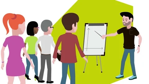 Presentation. Office workers. Color background. Stock Footage 219896068