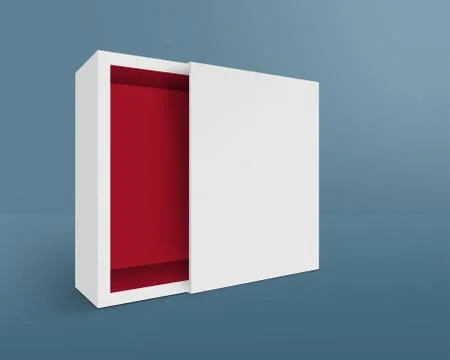 Presentation opened pull out box mock-up series Stock Illustration