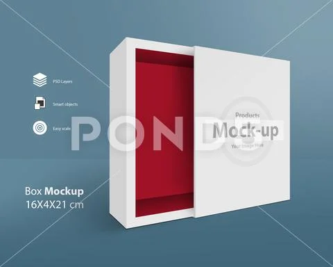Presentation opened pull out box mock-up series 04 PSD Template