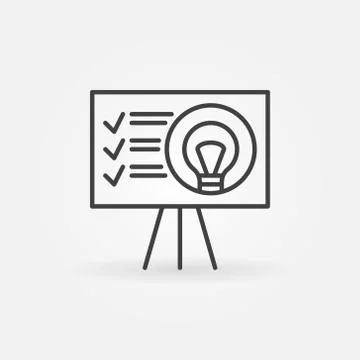 Presentation outline icon. Vector Start-up presentation symbol Stock Illustration