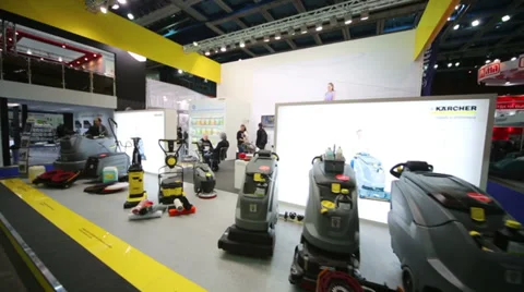 Presentation pavilion cleaning machines Karcher Video stock 35239138