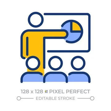 Presentation pixel perfect line color icon Stock Illustration