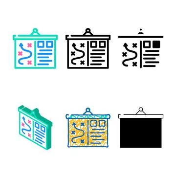 Presentation plan strategy color icon vector multistyle Stock Illustration