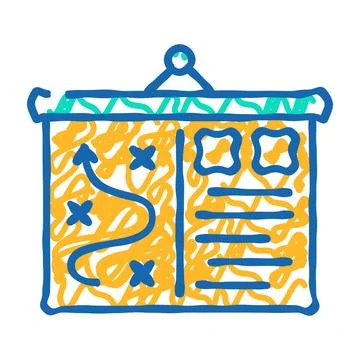 Presentation plan strategy icon doodle illustration Illustrazione stock