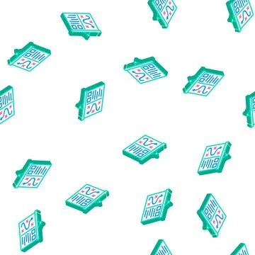 Presentation plan strategy isometric icon seamless pattern Stock Illustration