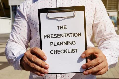 The Presentation Planning Checklist Stock Photos