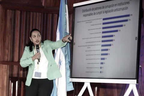 Presentation of the report 'Patterns and Trends of Corruption in Honduras 2014-2 Stock Photos