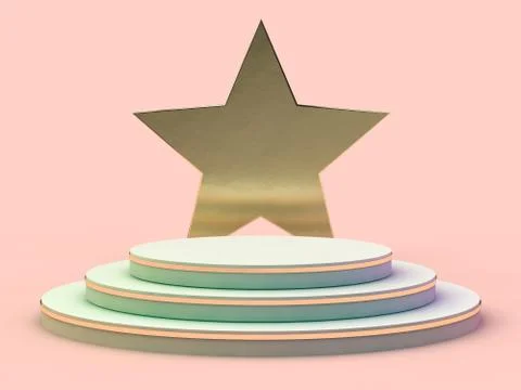 Presentation room with empty podium. 3D Stock Illustration