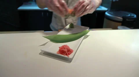 Presentation Of Salmon Sushi Roll. Vídeos de archivo 22463986