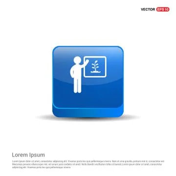 Presentation on Save the plant icon - 3d Blue Button Illustrazione stock