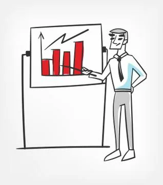 Presentation schedule vector character illustration clip art Stock Illustration