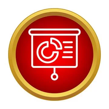 Presentation screen displaying data chart icon Stockillustratie