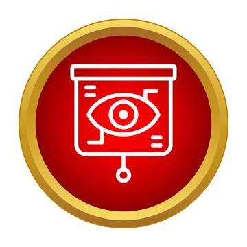 Presentation screen displaying an eye icon for monitoring イラスト素材