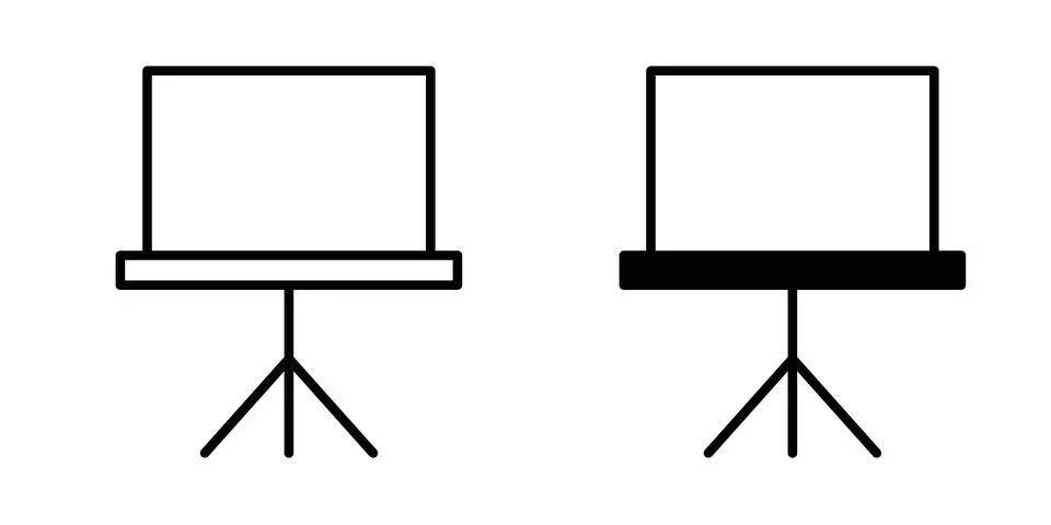 Presentation screen icon for design projects and web UI Stock Illustration