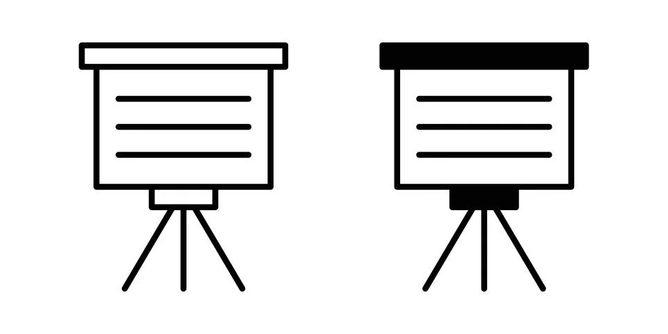 Presentation screen icon vector symbol graphics 스톡 일러스트