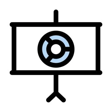 Presentation Screen with Pie Chart- Business Report Icon Illustrazione stock