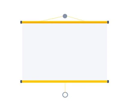 Presentation screen. Screen projector for cinema, movie, games and meetings Stock Illustration