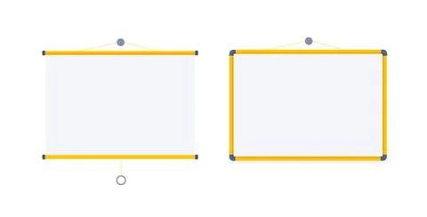 Presentation screen. Screen projector for cinema, movie, games and meetings Stock Illustration