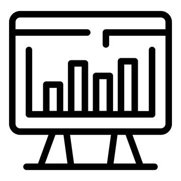 Presentation screen showing growing bar chart for business analysis Stock Illustration