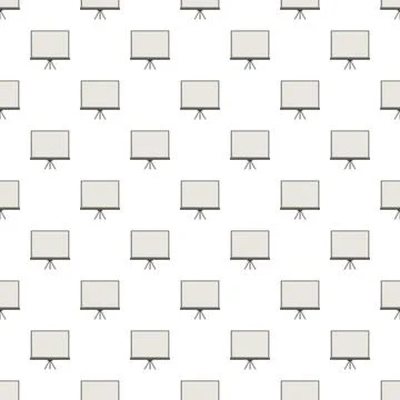 Presentation screen on tripod seamless pattern background Stock Illustration