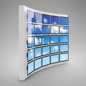 Presentation screen wall Stock Illustration