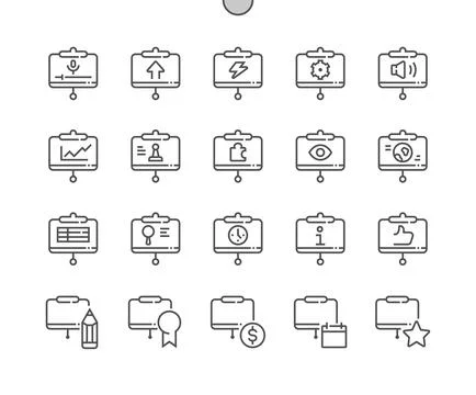 Presentation. Search solution and meeting. Stock Illustration