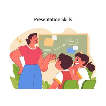Presentation skills concept. Flat vector illustration Stock Illustration