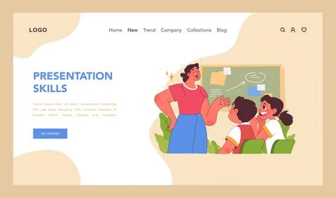 Presentation skills concept. Flat vector illustration Stock Illustration