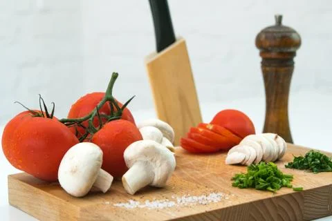 Presentation of sliced vegetables Stock Photos