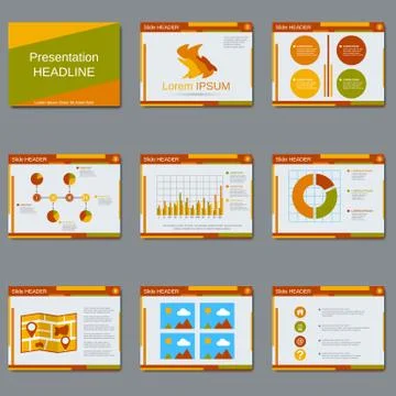 Presentation, slide show vector design template Stock Illustration
