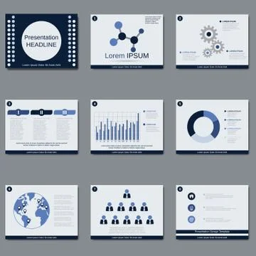 Presentation, slide show vector design template Stock Illustration