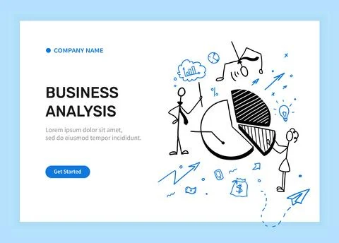 Presentation slide template banner image for website or app Stock Illustration