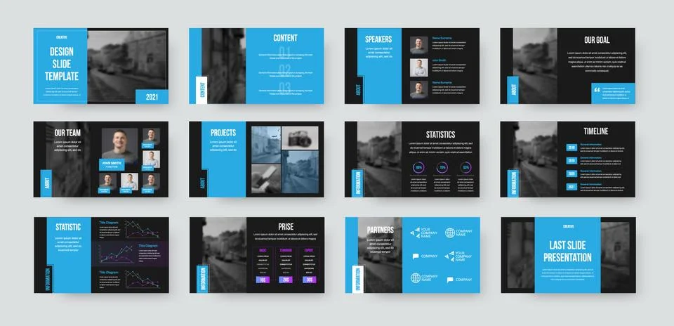 Presentation slide template, vector infographic for use in business concept,  Stock Illustration